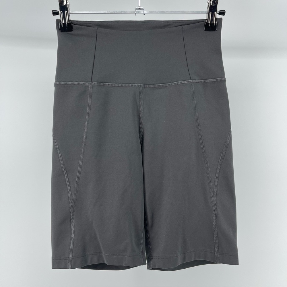 Girlfriend Collective Moon High-Rise Bike Shorts, Charcoal Grey, Women's XS
